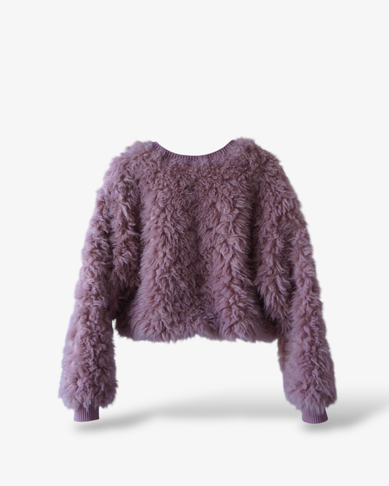 【25AW】2Way Fur×Knit Tops (ピンク) / 2ウェイファー×ニットトップス / エコファー / フェイクファー