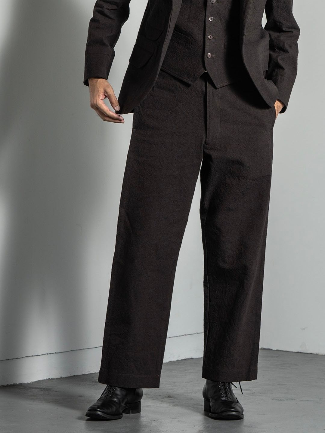 ANCIENT CLOTH AVIGNON TROUSERS (DEAD LEAF BROWN)