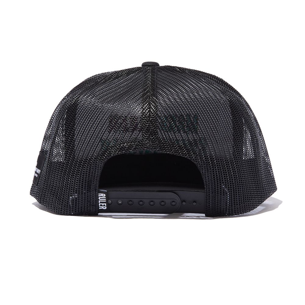 RULER - CREEPY TRUCKER TWILL MESH CAP (BLACK, CHARCOAL) | SKANDA