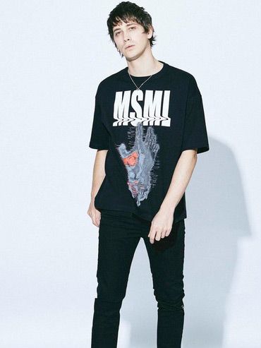グラフィツクビッグTシャツ (ブラック)  / GRAPHIC BIG TEE-HAND (BLACK)
