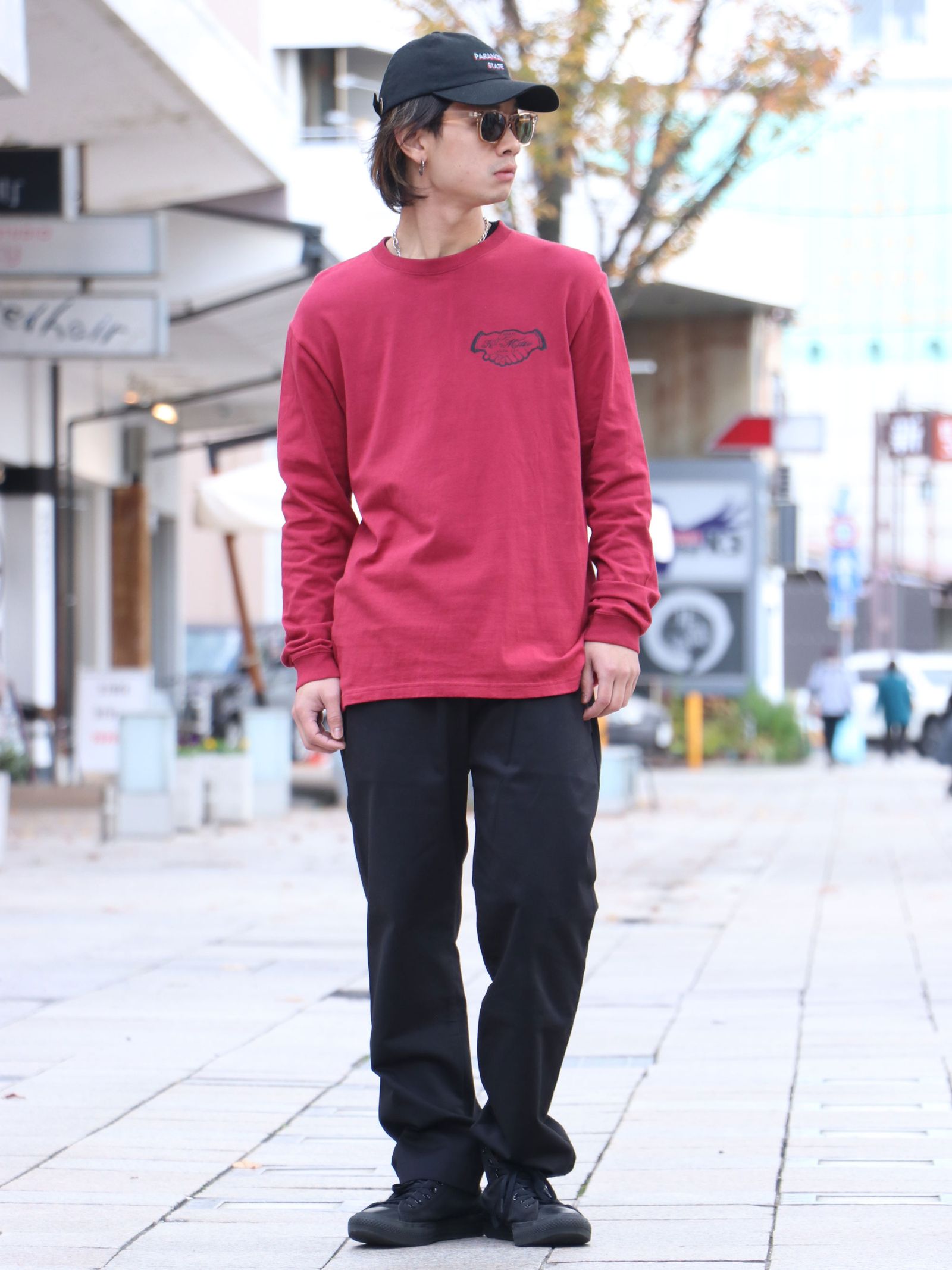 オリジナル ブリーチロングスリーブTシャツ(バーガンディ) / ORIGNAL HEAVY OZ BLEACH L/S TEE  (BURGUNDY)