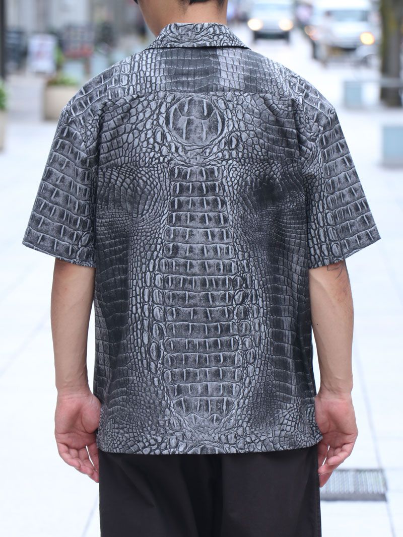 [SKANDA x haru*hano] "CROCODILE SHORT SLEEVE SHIRTS" (GRAY) / クロコダイル 半袖シャツ (グレー))