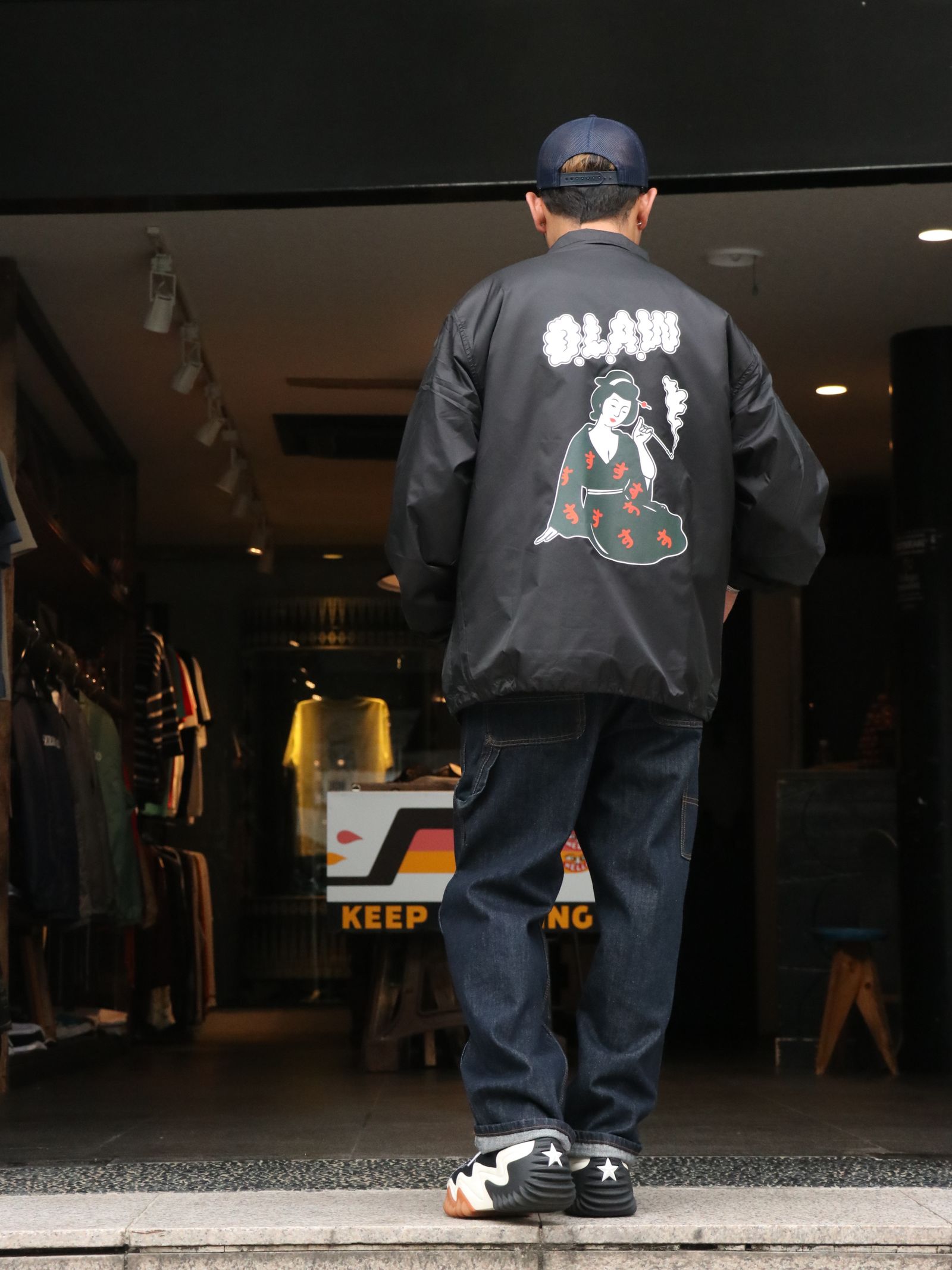 "S" LADY BOA COACH JACKET (BLACK)
