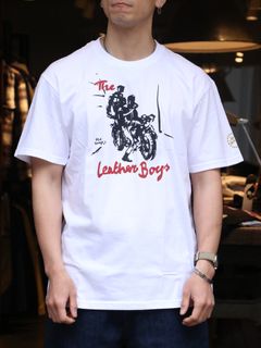 THE LEATHER BOYS T-SHIRT "BIKE" (WHITE)