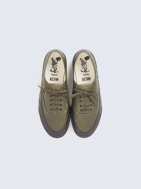 【PEANUS&CO. x ACVM】 WAXED COTTON P-DECK SHOES (OLIVE)