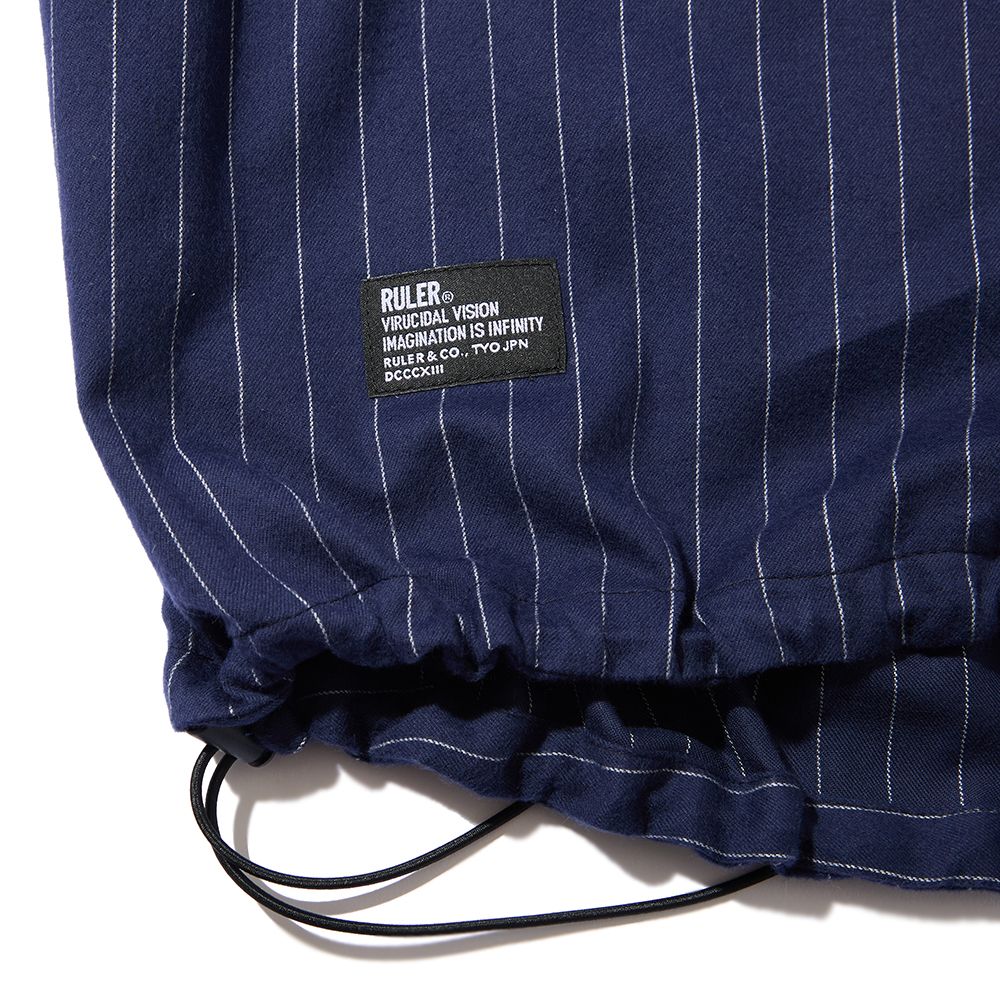 BLUNT STRIPE FLANNEL PULLOVER SHIRT (NAVY)