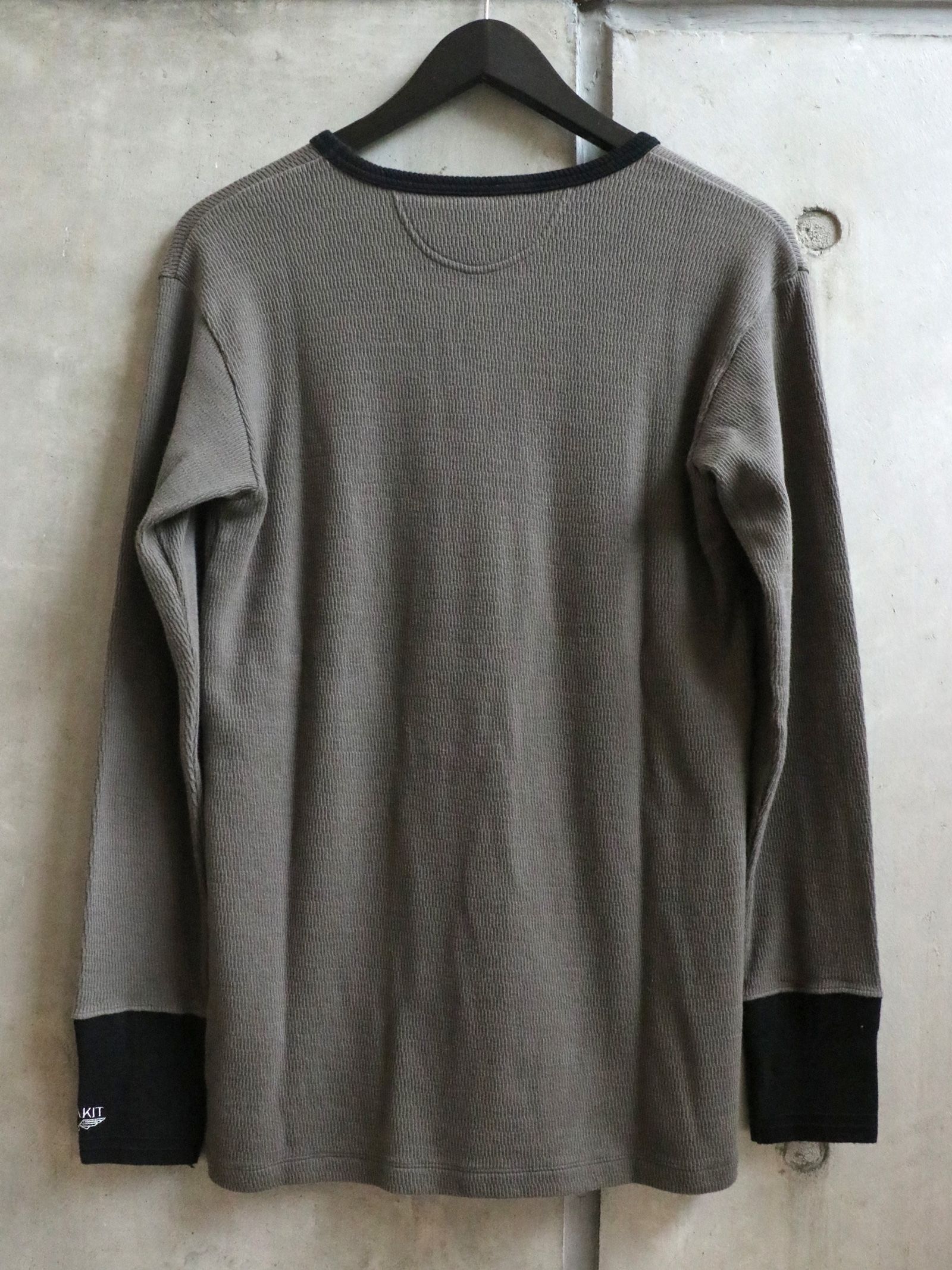 AVIAKIT WAFFLE T-SHIRTS (BLACK×GRAY)