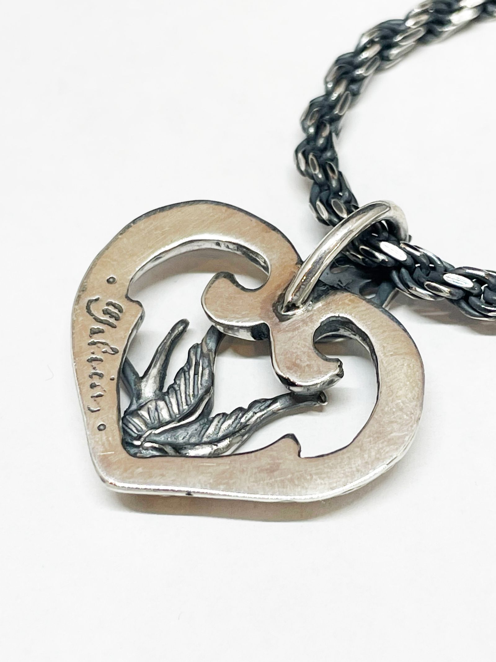 SWALLOW & HEART NECKTOP (SILVER925)