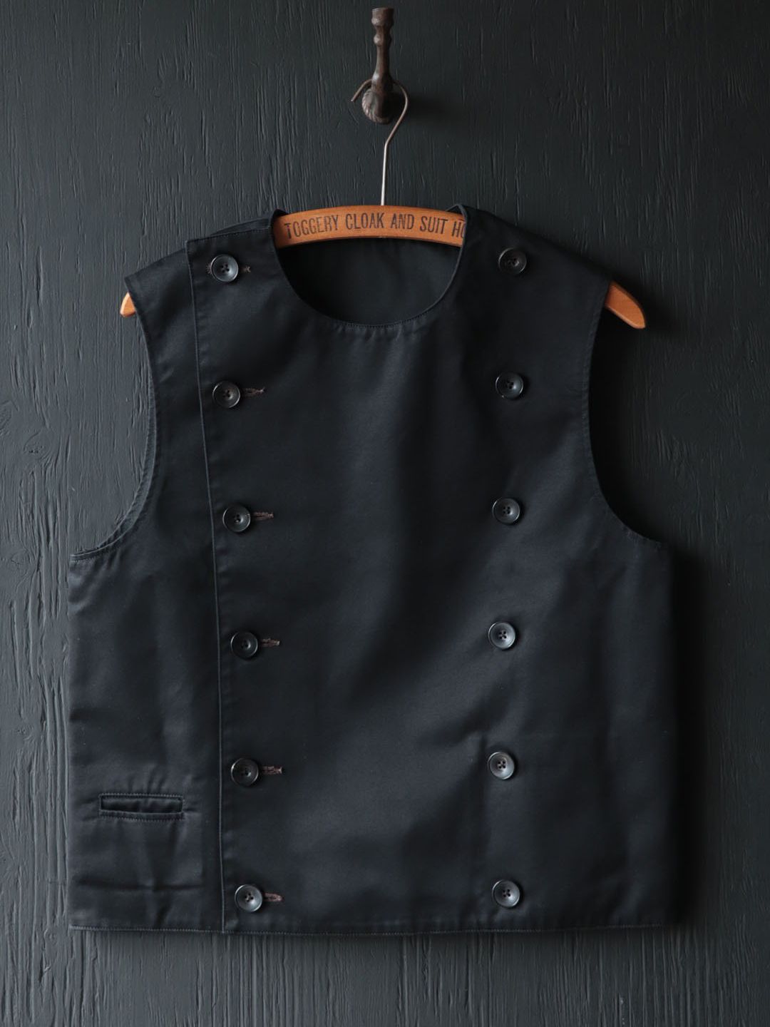 BLACK SIGN - BLACK CHINO DOUBLE BREASTED SWINDLER VEST (MIDNIGHT