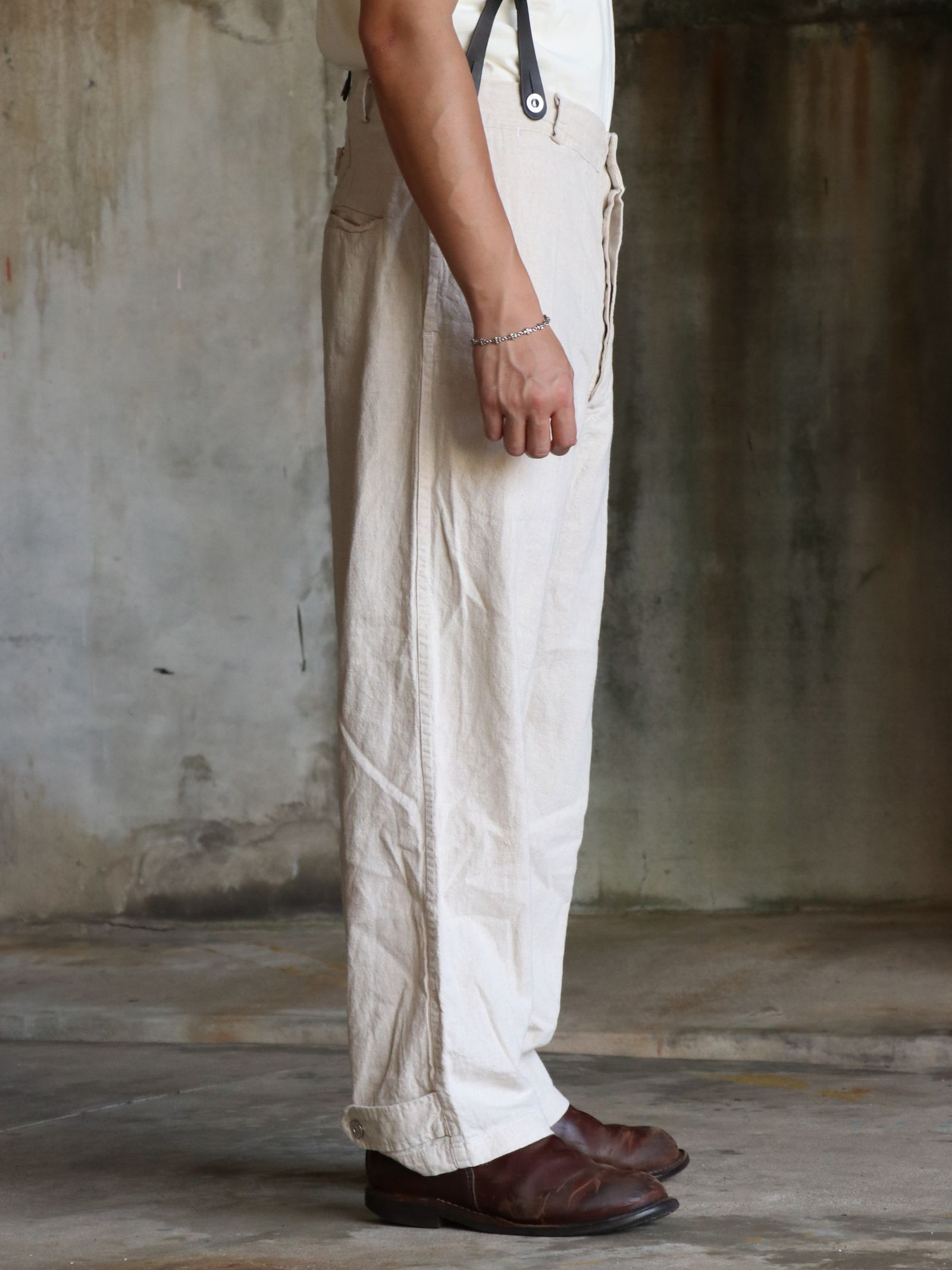 FRENCH ARMY LINEN PANTS (NATURAL)