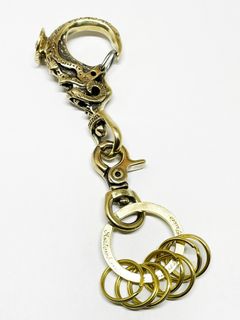MUSTACHE SKULL KEYHOLDER (BRASS)