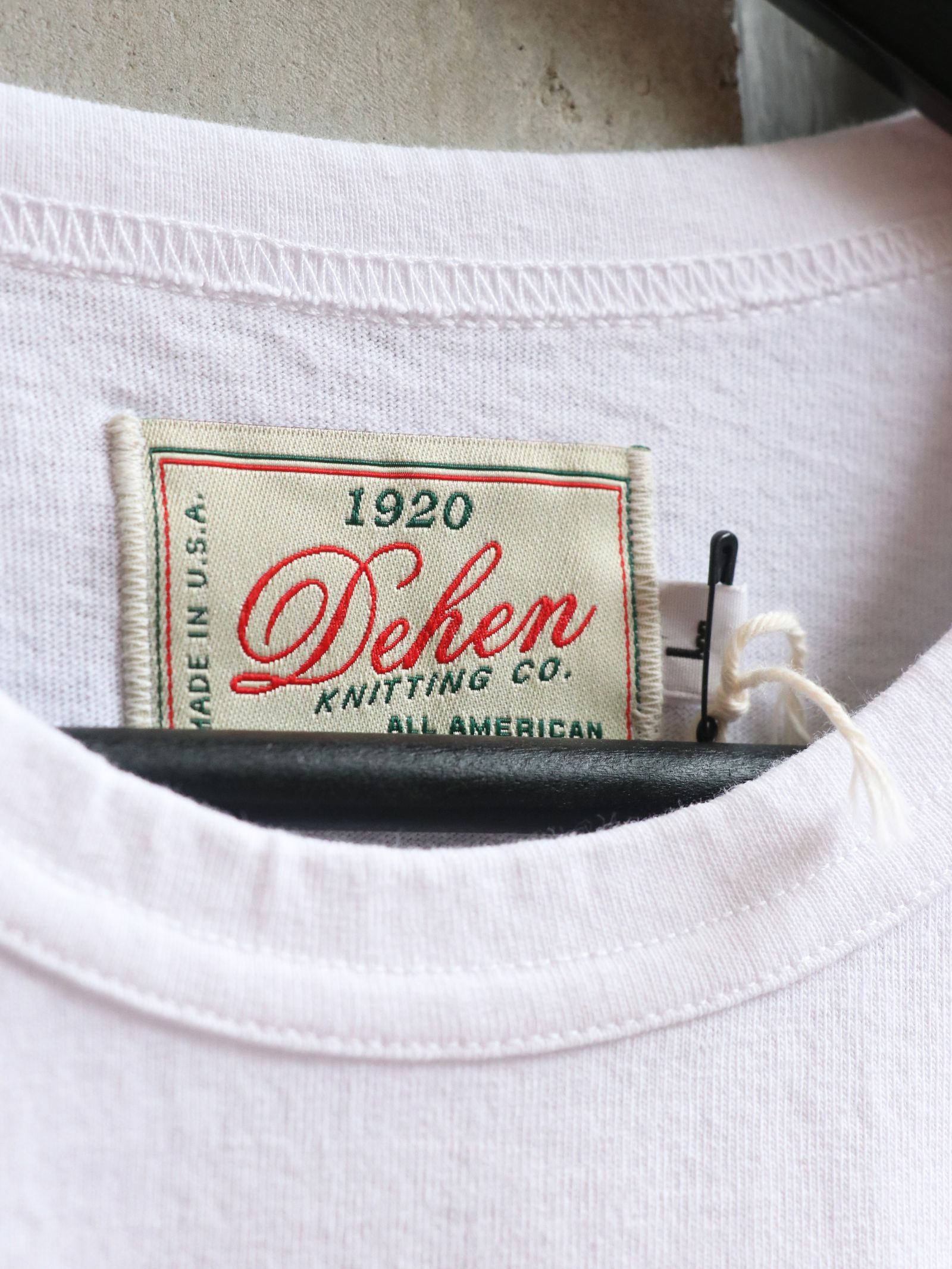 WESCO×DEHEN "100YEARS LOGO" POCKET T-SHIRTS (CLASSIC WHITE × REDWOOD)