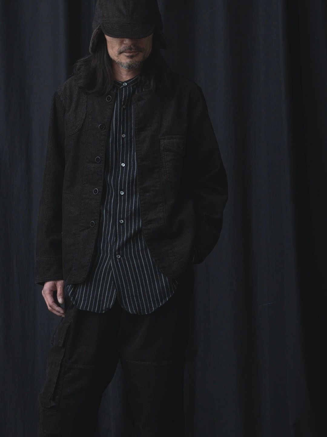 RIPPLE CORD AIM JACKET (CHARCOAL BLACK)
