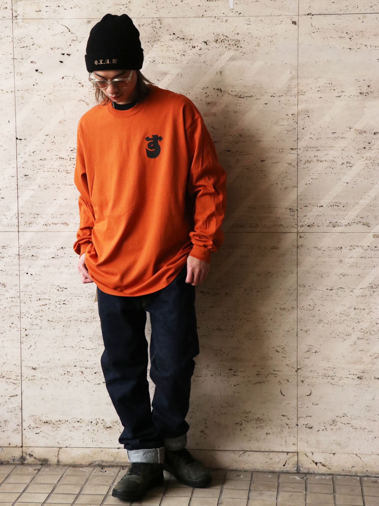 "達磨" L/S TEE (DARK ORANGE)