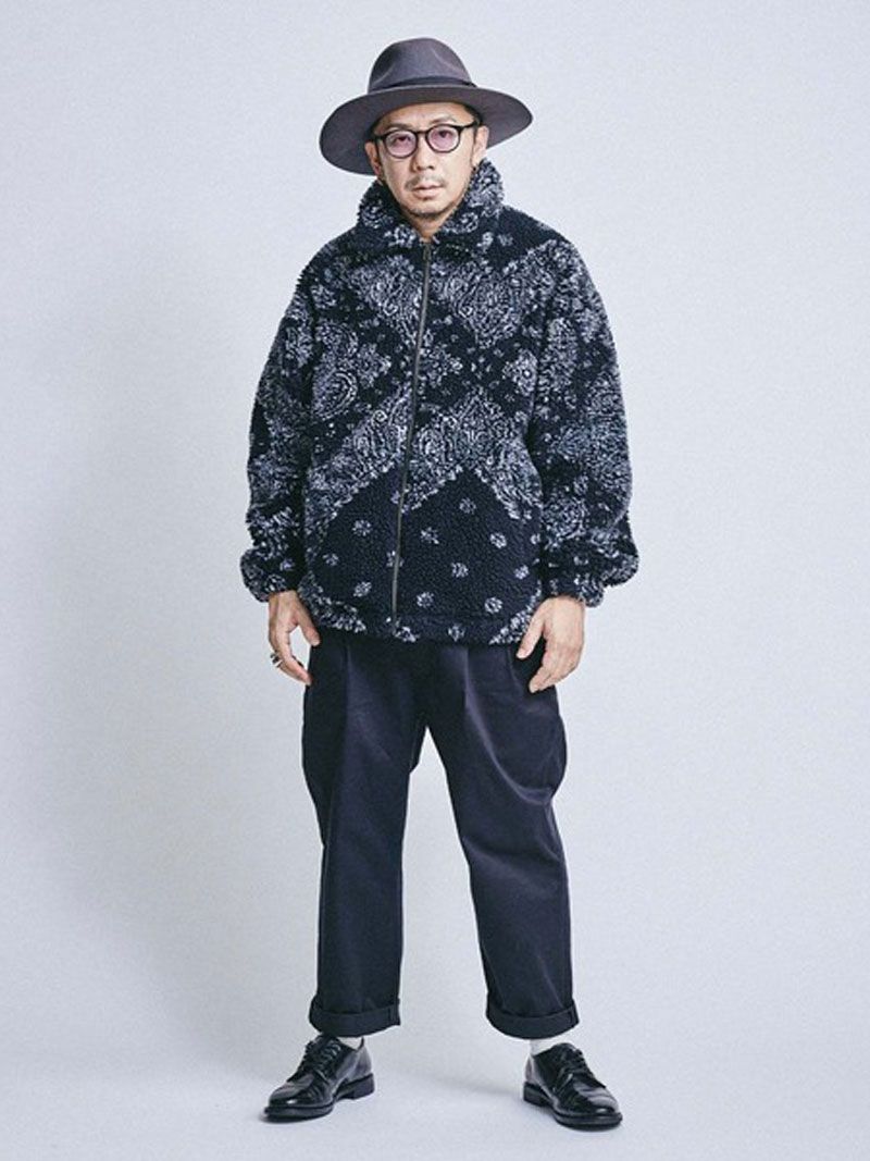 MSML(MUSIC SAVED MY LIFE) - バンダナ ジャガード ボア ジャケット (ブラック) / BANDANA JAQUARD BOA  JACKET (BLACK) | SKANDA