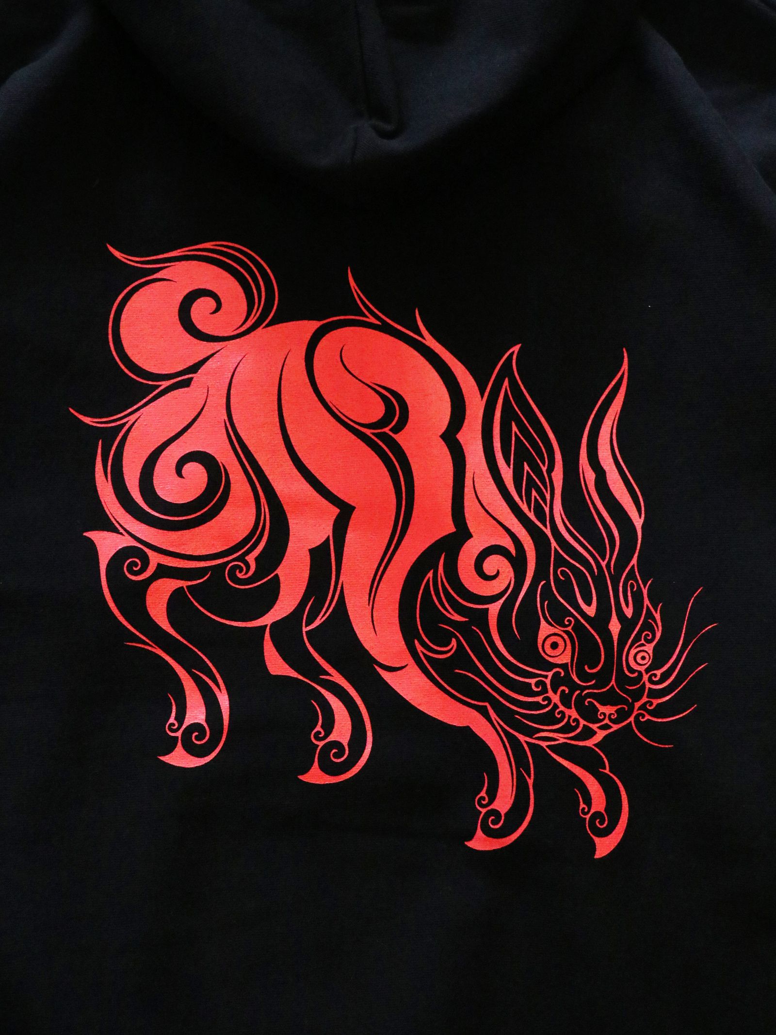 TRIBAL HARE PARKA (BLACK)