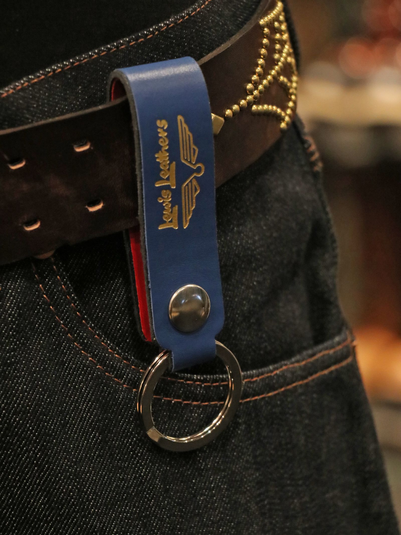 【即日発送可能】LEWIS LEATHERS BELT LOOP KEYRING MK-1 (BLUE)