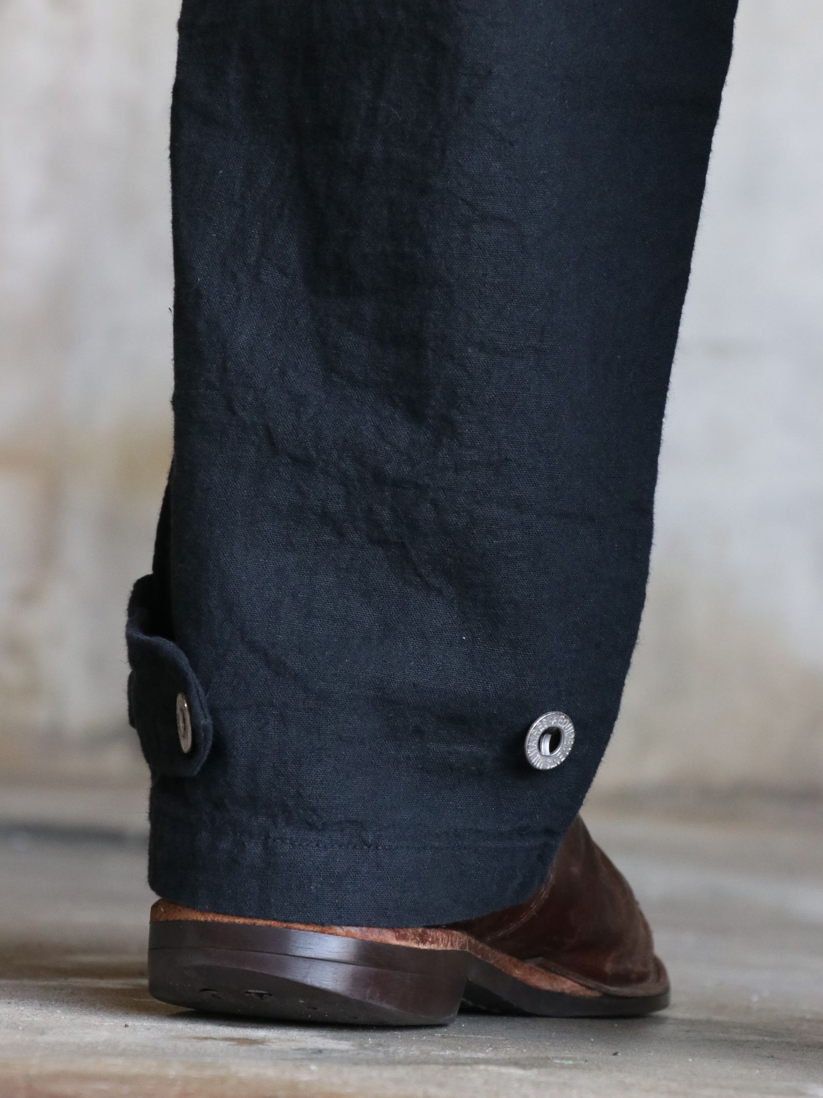 FRENCH ARMY LINEN PANTS  (BLACK)