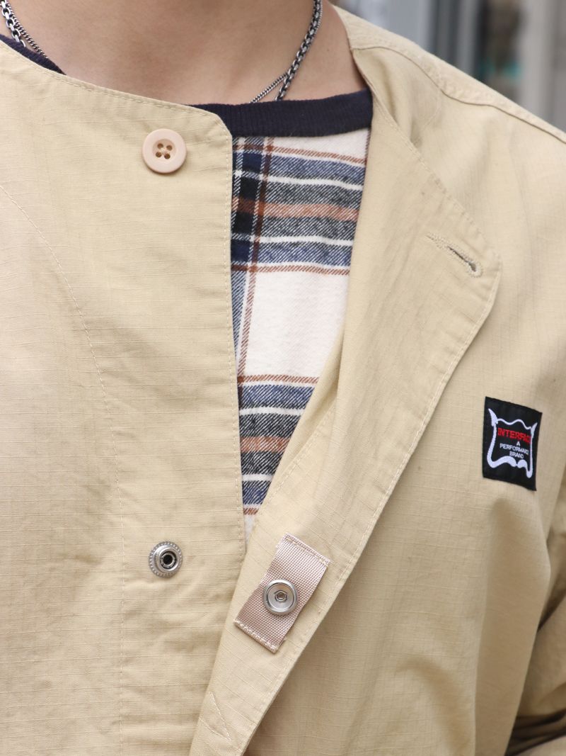 HERRINGBONE SHIRT JAKET (BEIGE)