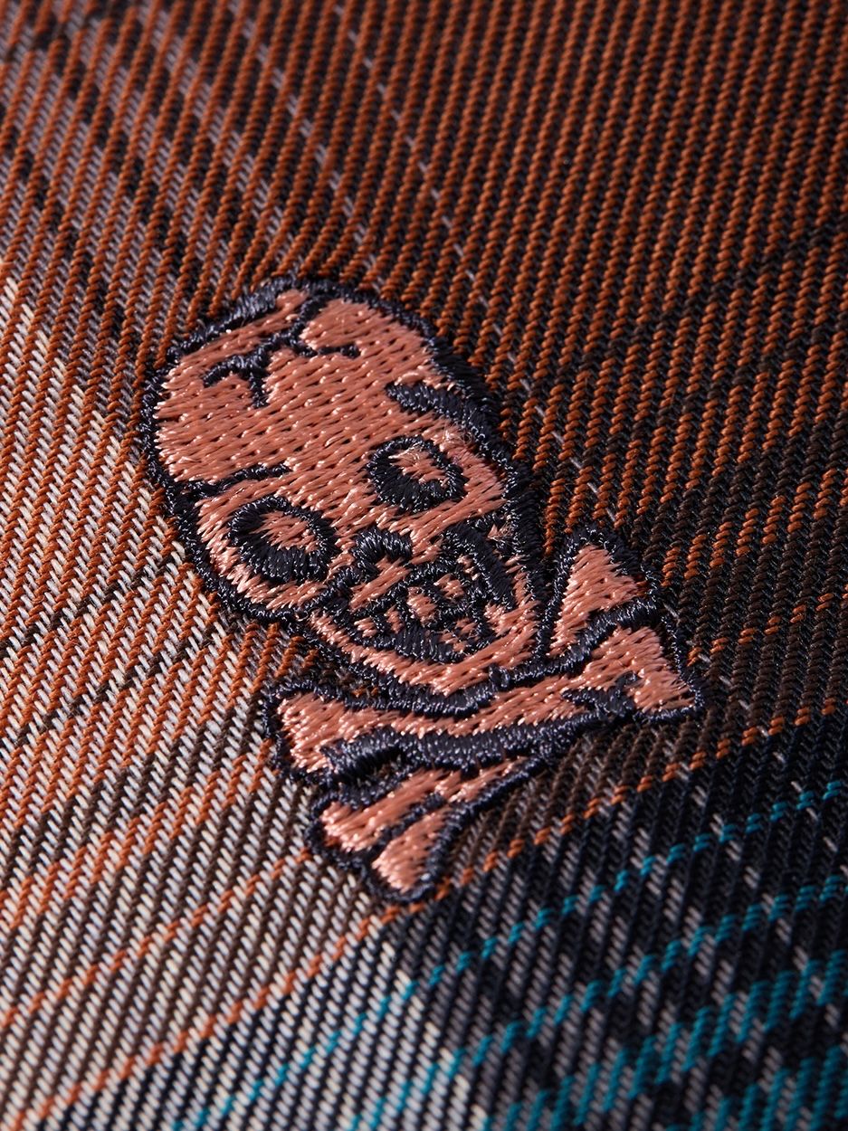 PIRATES OMBRE OPEN-NECK S/S SHIRT (NAVY/ORANGE)