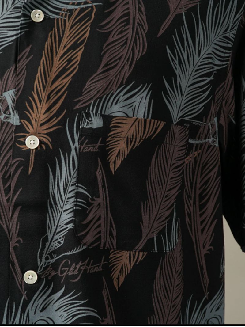 PEACOCK QUILL - S/S SHIRTS (BLACK)