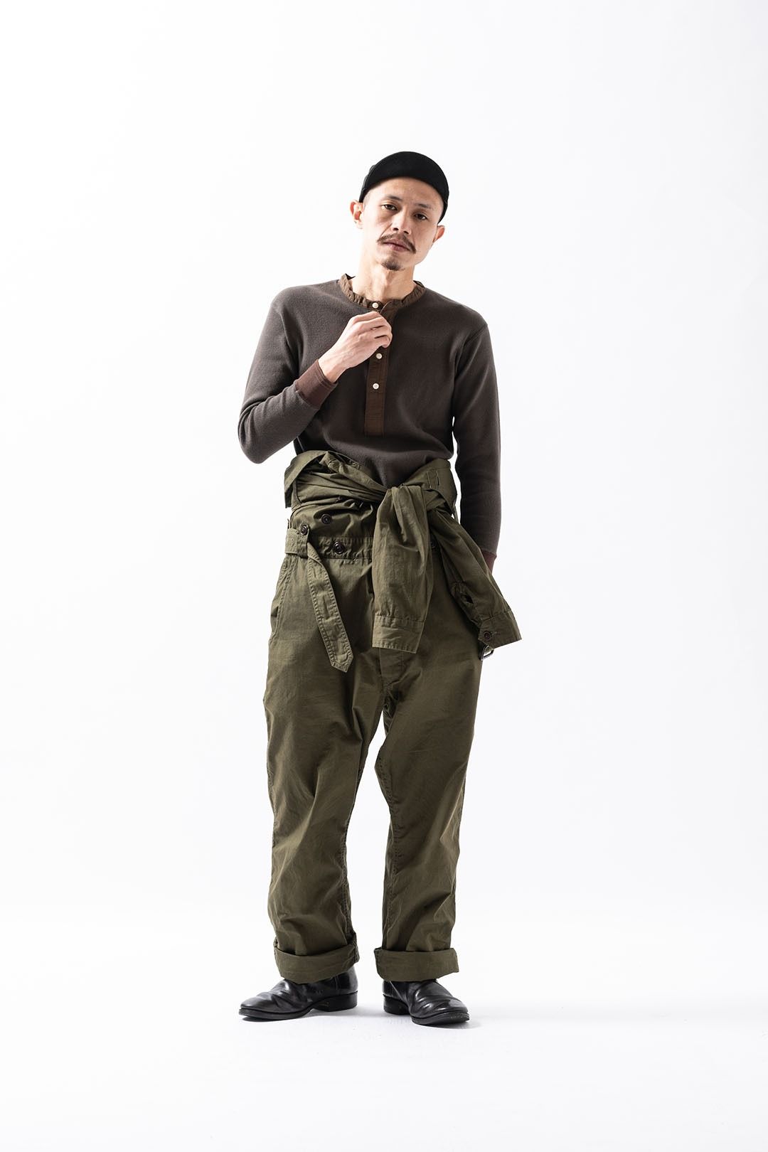 HENLEY NECK AMISH UNDER WEAR (SOLDIER GREEN)