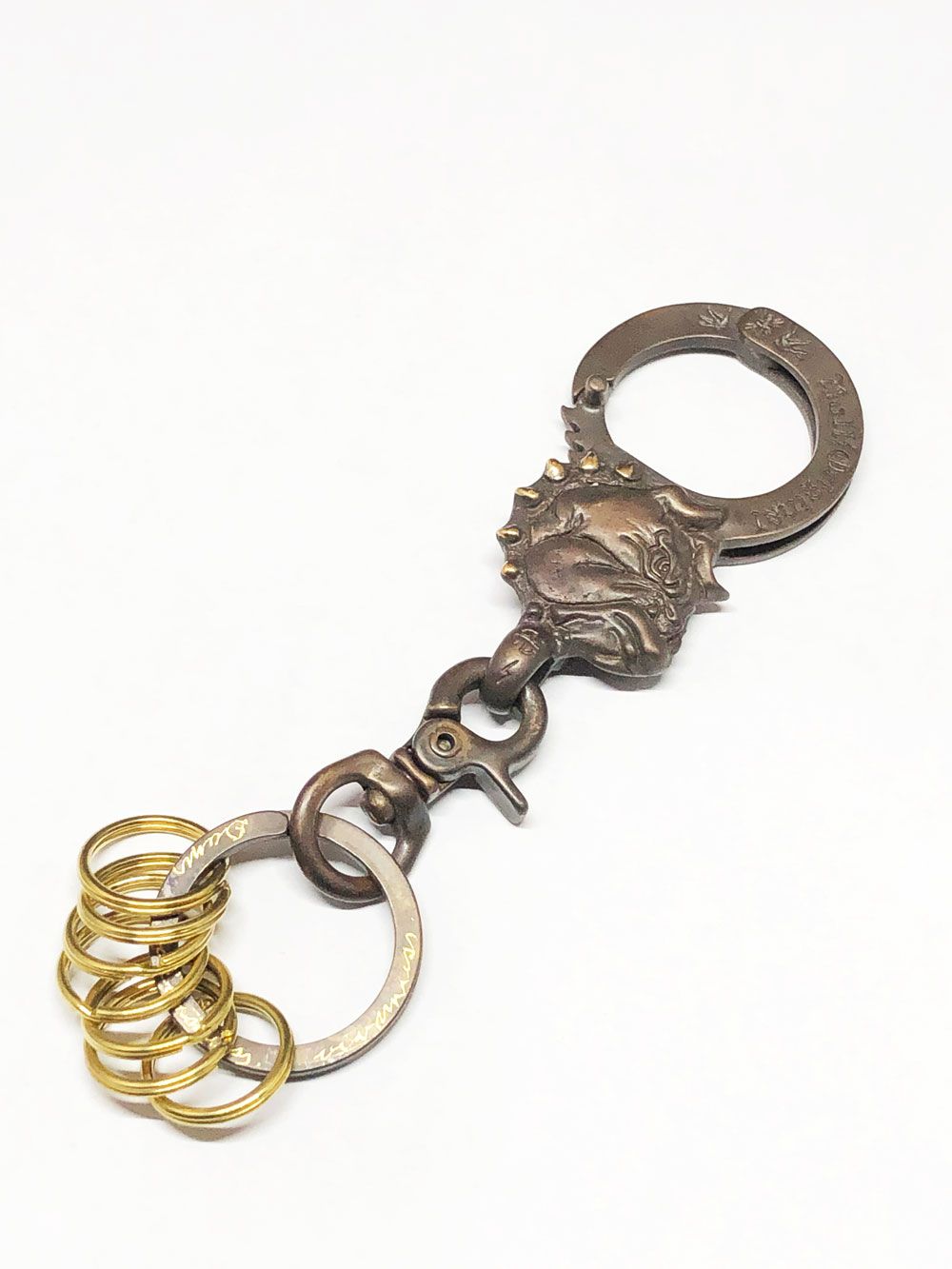 BULL ORIGINAL × galcia BULLDOG KEYHOLDER (BLACK BRASS)