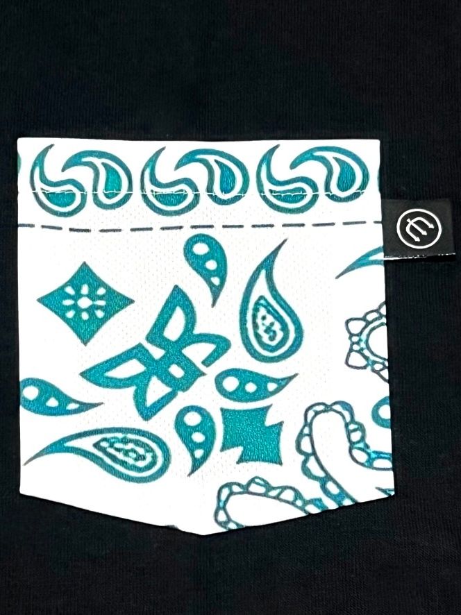 PAISLEY P/K TEE (BLK×WHT)