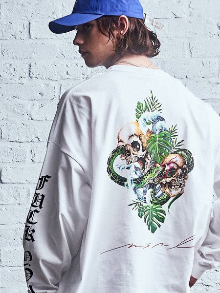 スカルグラフィックオーバーサイズロングスリーブTシャツ / SKULL GRAPHIC OVERSIZED LONG SLEEVE TEE