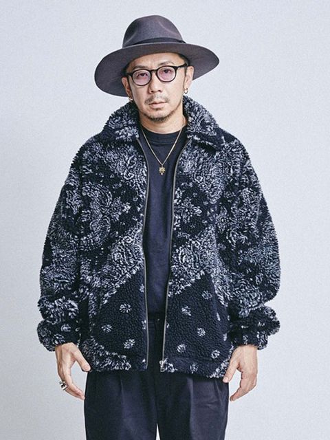 バンダナ ジャガード ボア ジャケット (ブラック) / BANDANA JAQUARD BOA JACKET (BLACK)