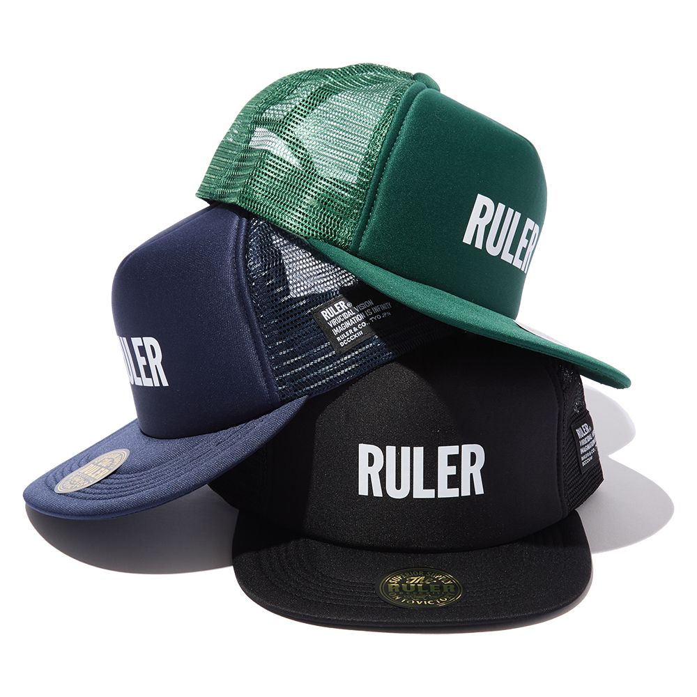 RULER ルーラー　CON MESH CAP ブラック RULER - ICON MESH CAP（BLACK, NAVY, GREEN) | SKANDA