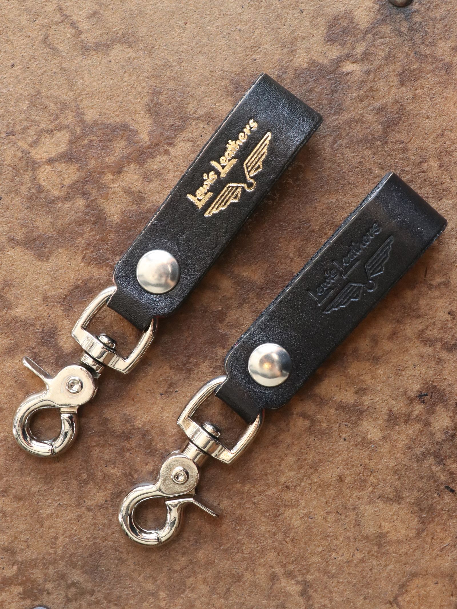 LEWIS LEATHERS BELT LOOP KEYRING MK2 "VEG-COW" (GOLD LOGO)