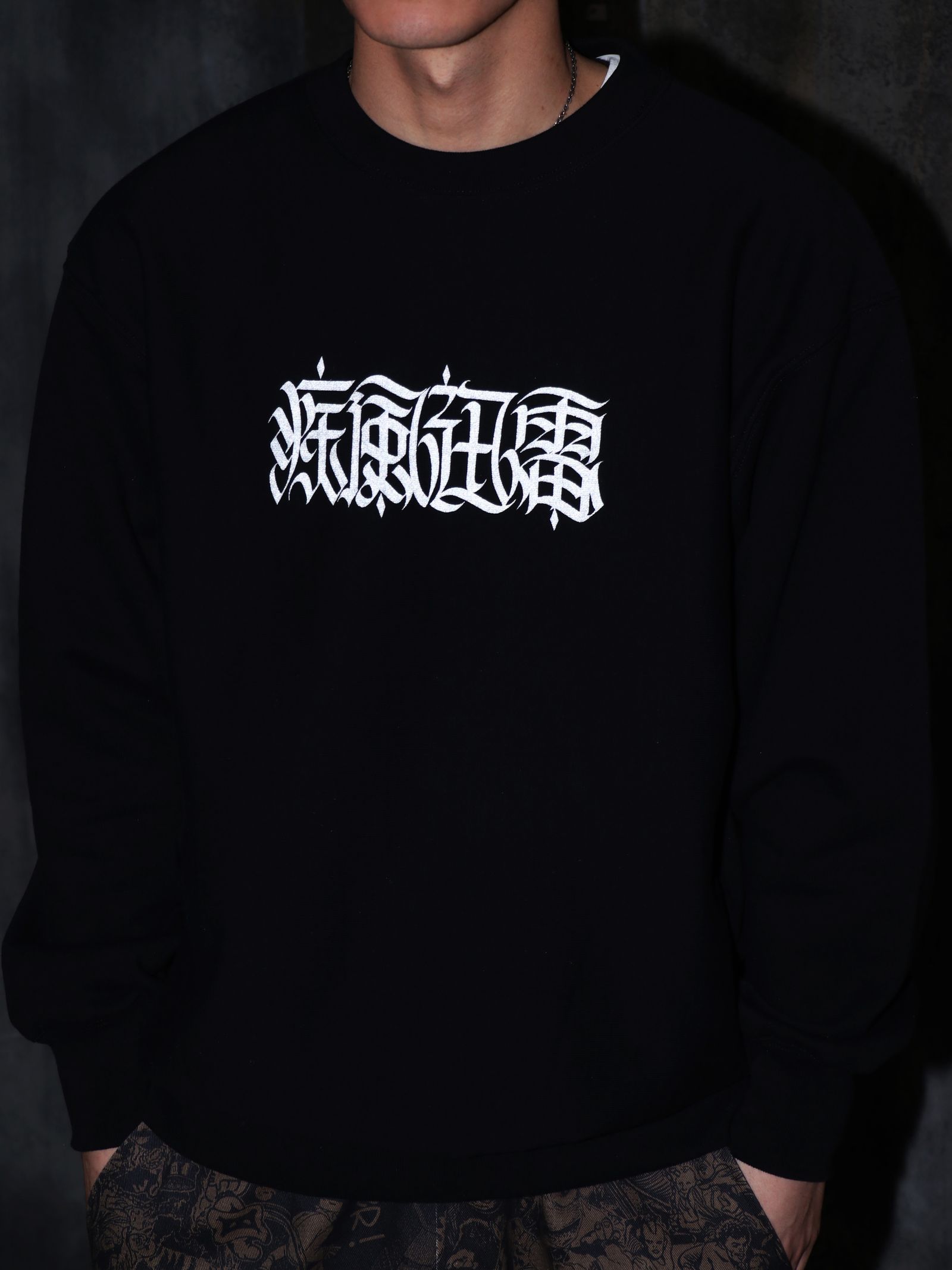 MOZYSKEY×SKANDA "疾風迅雷"SWEAT CREW NECK (BLACK) / 別注スウェット (ブラック)