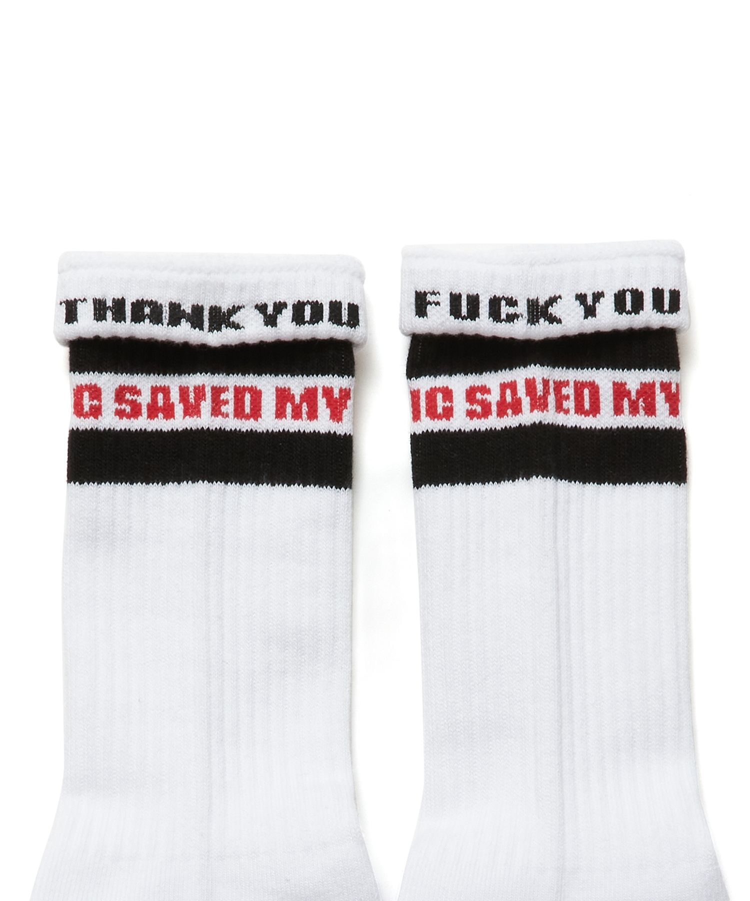 ラインソックス  / LINE SOCKS (BLACK×RED)