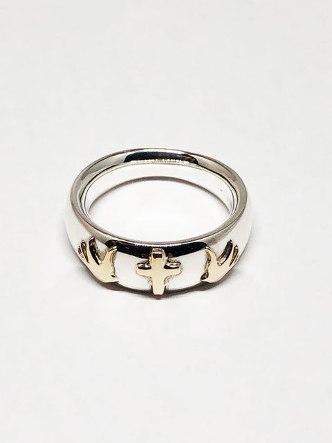SWALLOW& CROSS RING (SILVER925×K10YG)