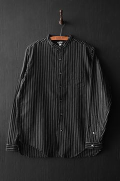 ANTIQUE CLOTH BAND COLLAR IMMIGRANT SHIRT (SUMI BLACK)