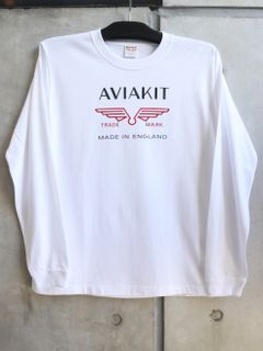 "AVIAKIT WING" RIB L/S T-SHIRTS (WHITE)