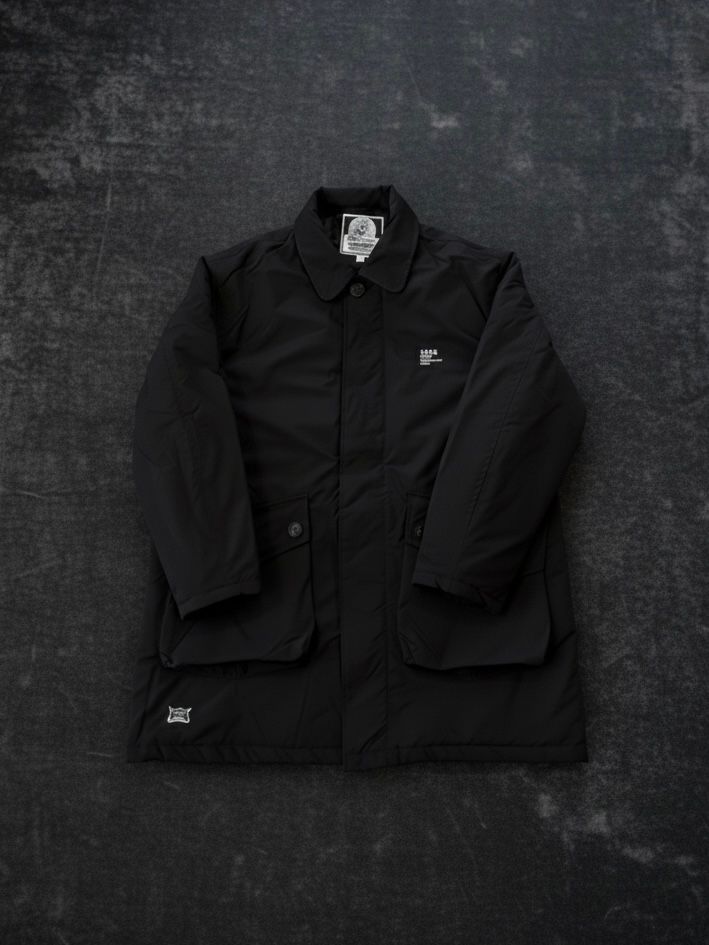 PADDED NYLON MIDDLE COAT / BLACK