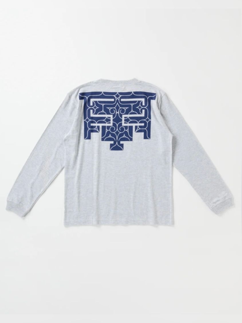 バックプリント長袖コットンTシャツ -cikarkarpe- (ASH)