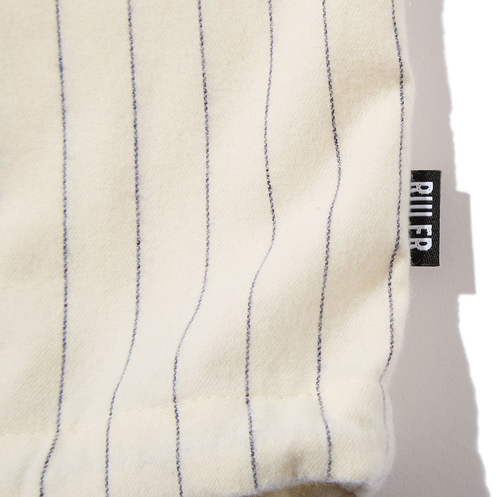 BLUNT STRIPE FLANNEL PULLOVER SHIRT (WHITE)