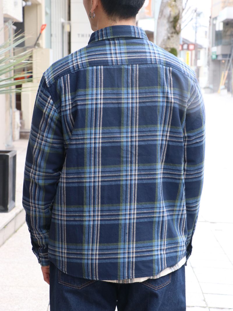 CHECK NEL SHIRT (WHITExBLUE)