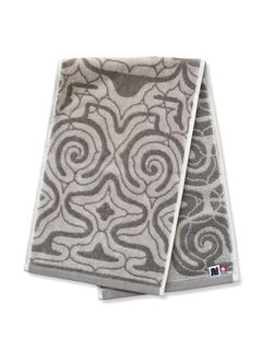 アイヌ文様の今治フェイスタオル (カパラミプ - ライトグレー×グレー)