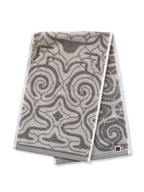 アイヌ文様の今治フェイスタオル (カパラミプ - ライトグレー×グレー)