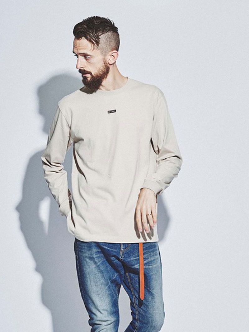 ボックス ロゴ ロング スリーブTシャツ (ベージュ) / BOX LOGO LONG SLEEVE TEE (BEIGE)