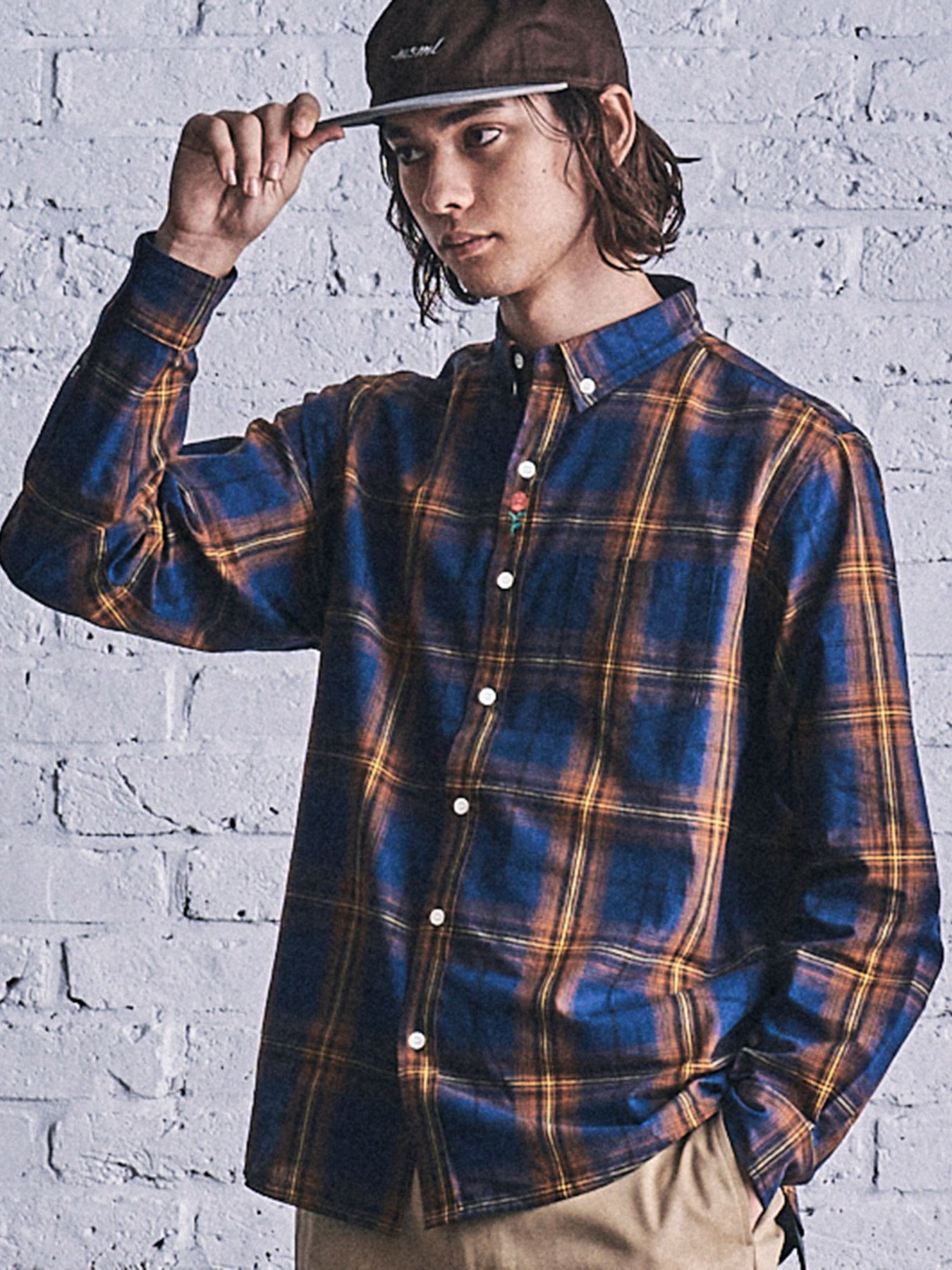 チェック ボタンダウンシャツ / CHECK B.D SHIRT (BULE)