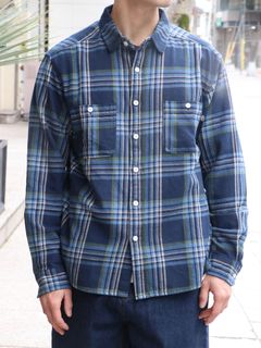 CHECK NEL SHIRT (WHITExBLUE)