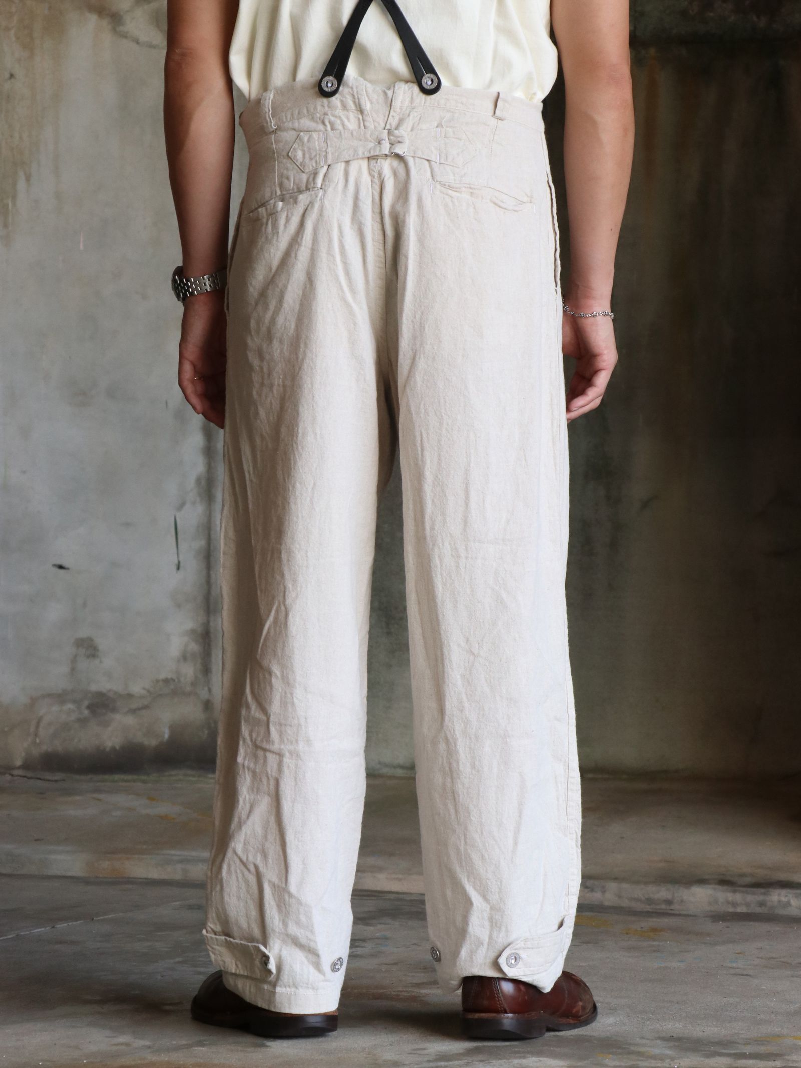 FRENCH ARMY LINEN PANTS (NATURAL)