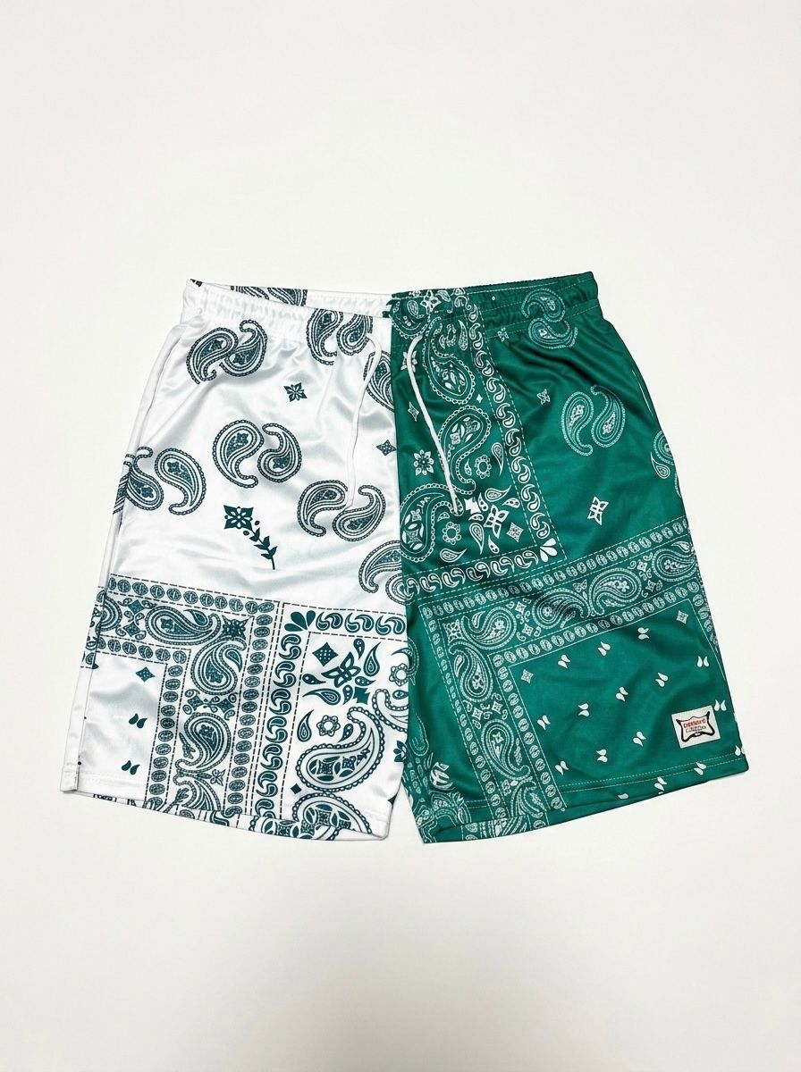 PAISLEY MESH SP (WHT×GRN)