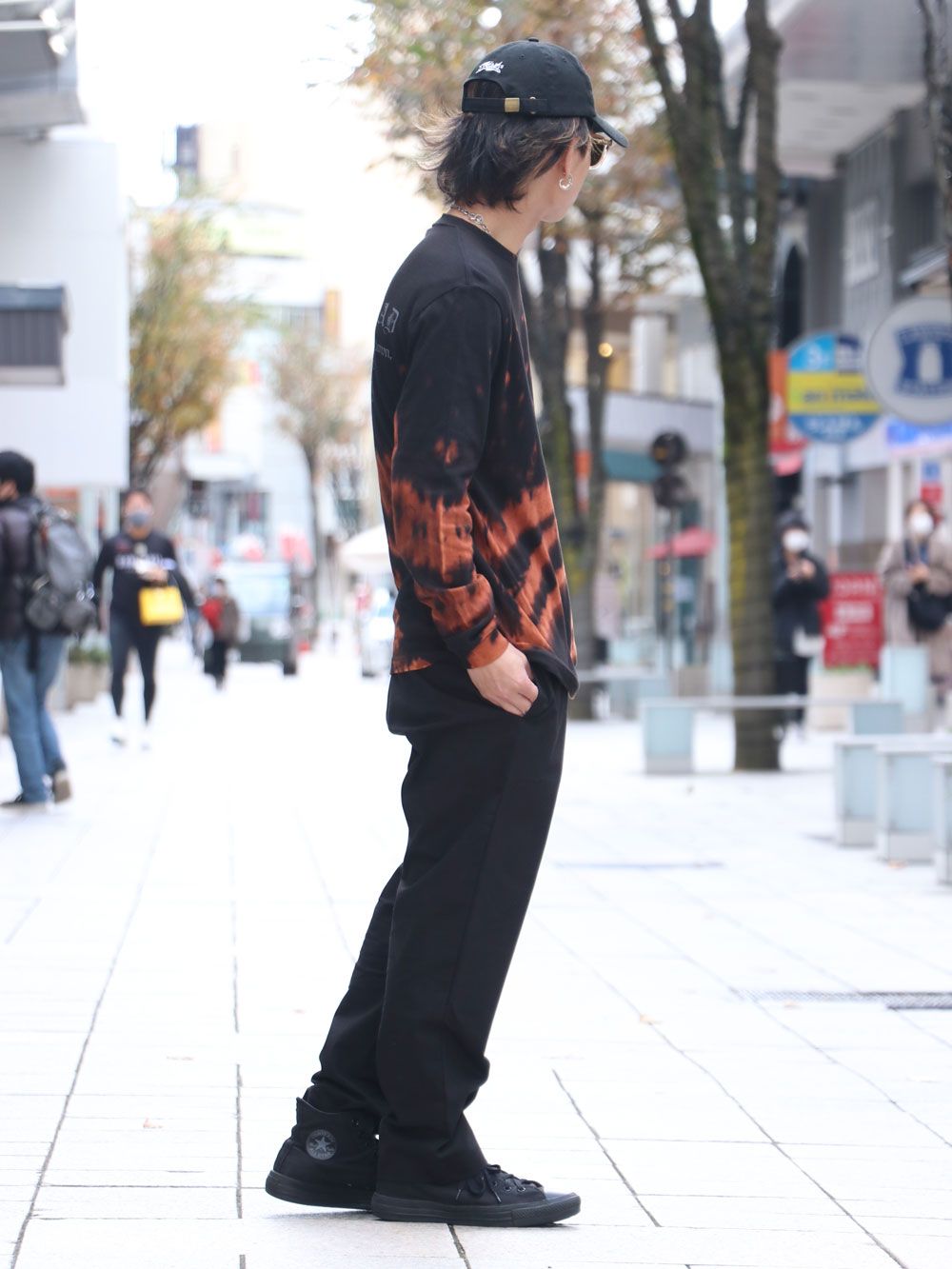 オリジナル ブリーチロングスリーブTシャツ(ブラック) / ORIGNAL HEAVY OZ BLEACH L/S TEE  (BLACK)