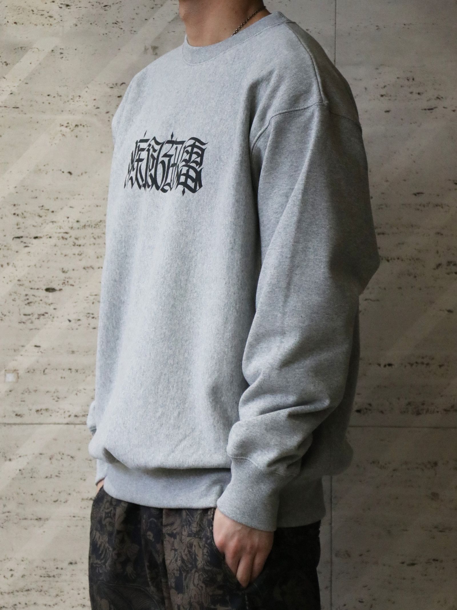 MOZYSKEY×SKANDA "疾風迅雷"SWEAT CREW NECK (GRAY) / 別注スウェット (グレー)